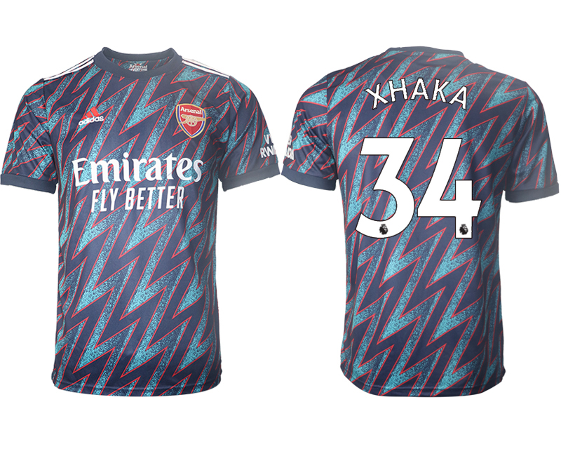 Men 2021-2022 Club Arsenal Second away aaa version blue #34 Soccer Jersey